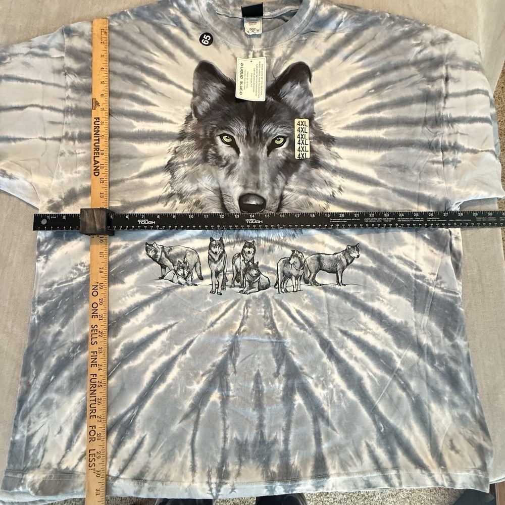 Liquid Blue Wolf T Shirt 4XL Bronze Tie Dye Gray Wildlife Graphic 2003 Brian Fox - Picture 4 of 6
